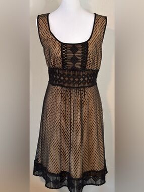 Max Edition Black Dress Lace Overlay Sleeveless Semi-Formal Women’s Small